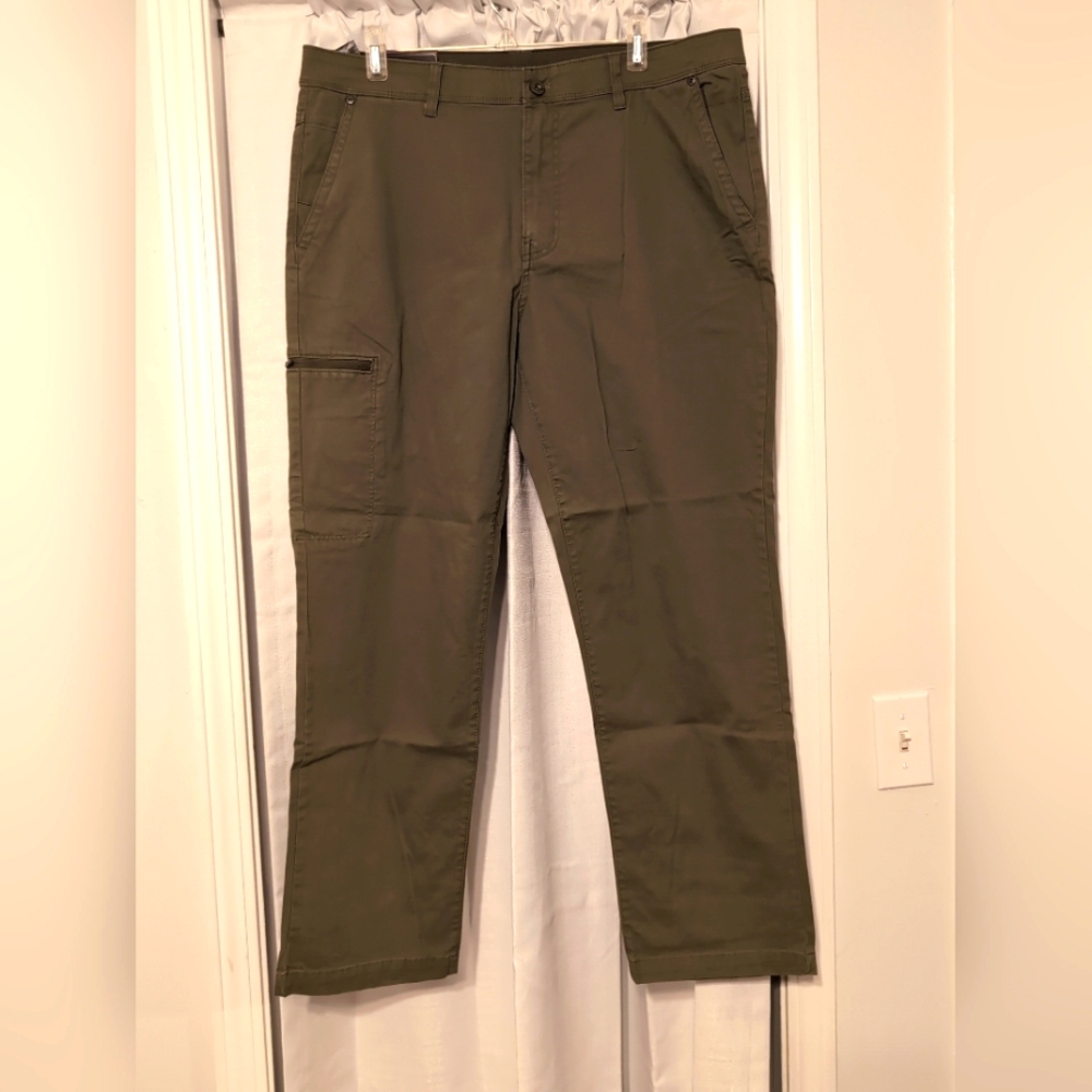 New Weatherproof‎ Utility Cargo Tech Pants Moss Green Size 36/30